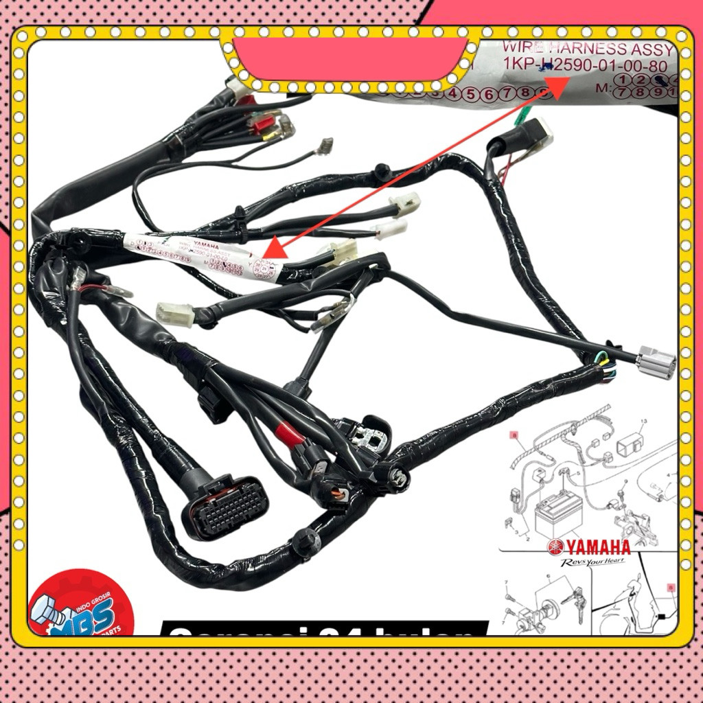 terlaris FULL SET Kabel body set wire harness Mio soul Gt 115 125,  X Ride Original YAMAHA 1KP-H2590