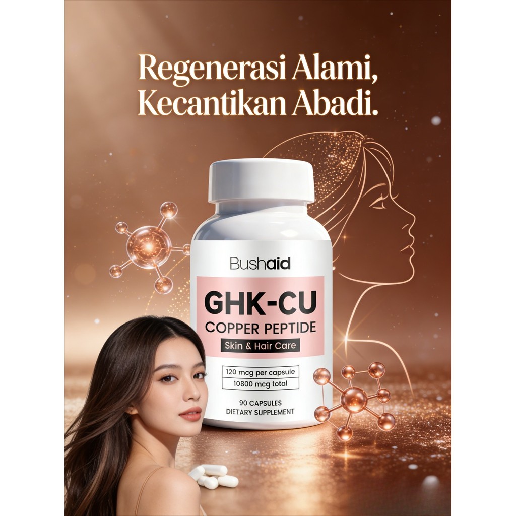 Bushaid GHK-CU Copper Peptide 90 Kapsul 120mcg Perawatan Kulit & Rambut Total 10800mcg26.3.16tzf-36