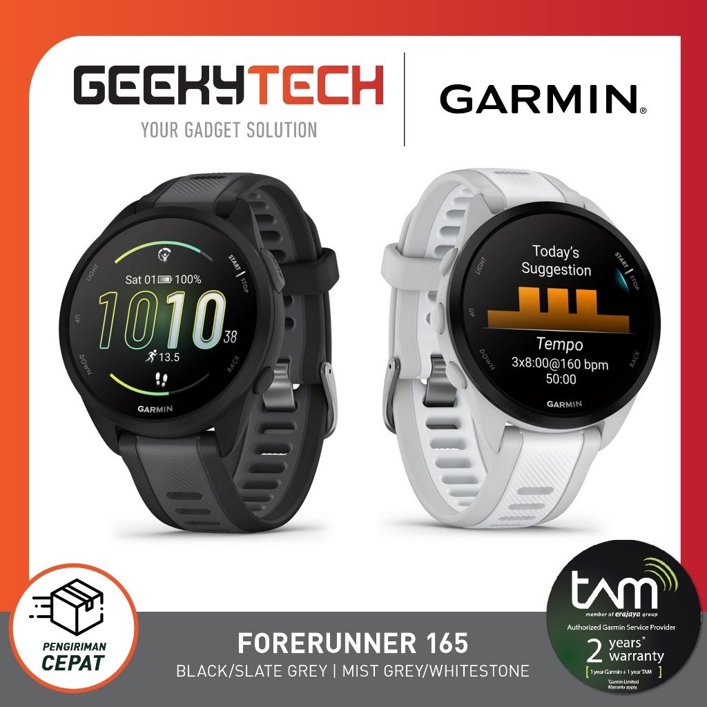 BM Garmin Forerunner 165 / FR165 Smartwatch / Running Watch - Resmi TAM