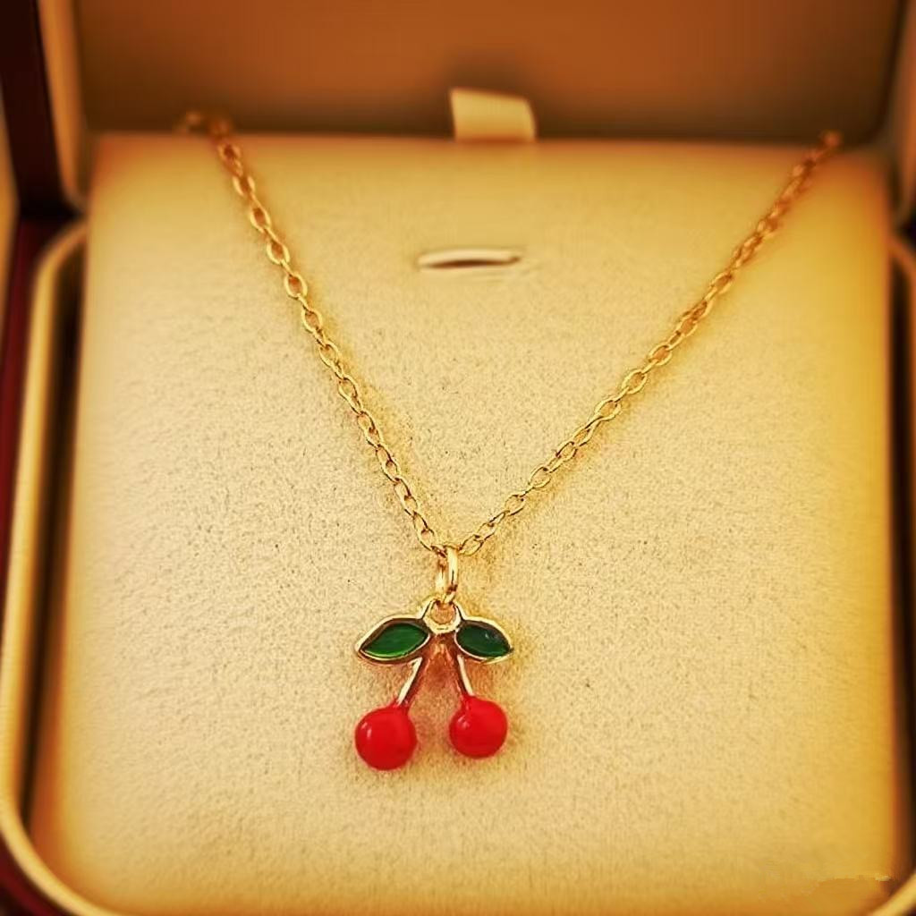 Kalung Cherry Kecil Grosir Wanita Kalung Buah Rantai Clavicle