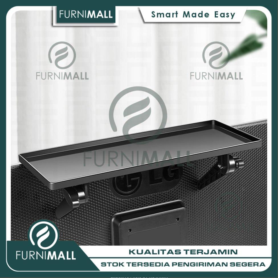 FURNIMALL Rak Atas TV Screen Top Shelf Stand Untuk Remote Modem Wifi Router dan Organizer Ruang Tamu