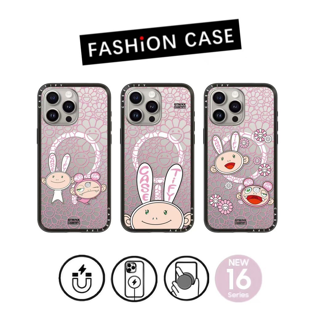 CASETi Takashi MURAKAMI KAIKAI DAN KIKI Casing Akrilik Impact Lite untuk iPhone 15 16 ProMax 15Pro 1