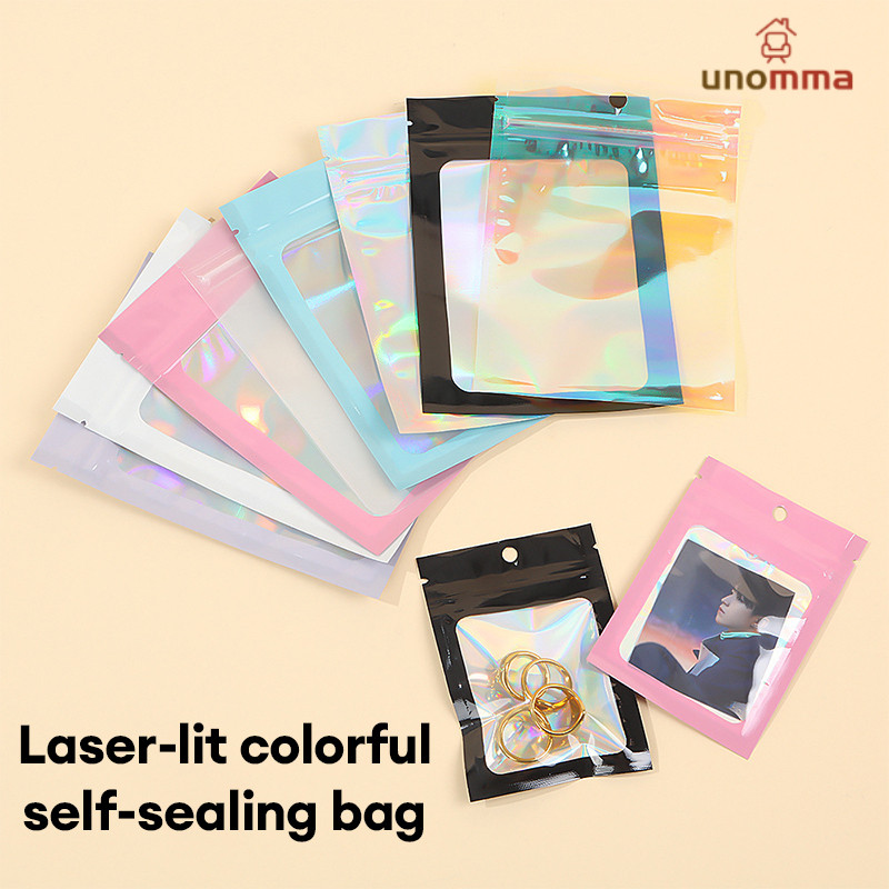 Laser Colorful Storage Bag Jewelry DIY Plastic Self Sealing Bag