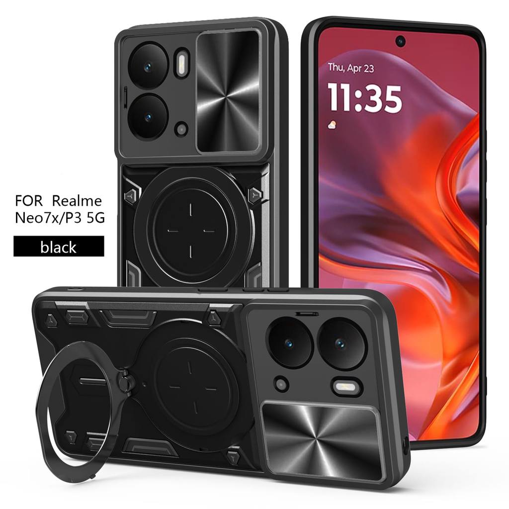 RAJA CASE FOR OPPO REALME 14 5G / REALME 14T 5G / REALME P3 5G MAGNETIC CAMERA SLIDE MILITARY SHELL 