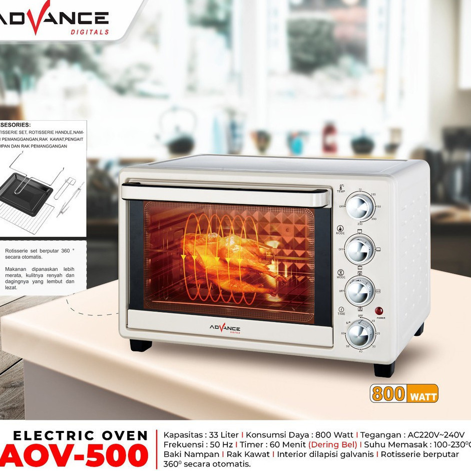 OVEN LISTRIK ADVANCE AOV 500 - 33L Oven Listrik Pembuat Kue Pemanggang Ayam Advance AOV500
