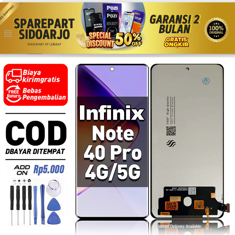 LCD Infinix Note 40 Pro 4G 5G X6880 Touchscreen Fullset-Original Compatible For Glass Touch Screen D