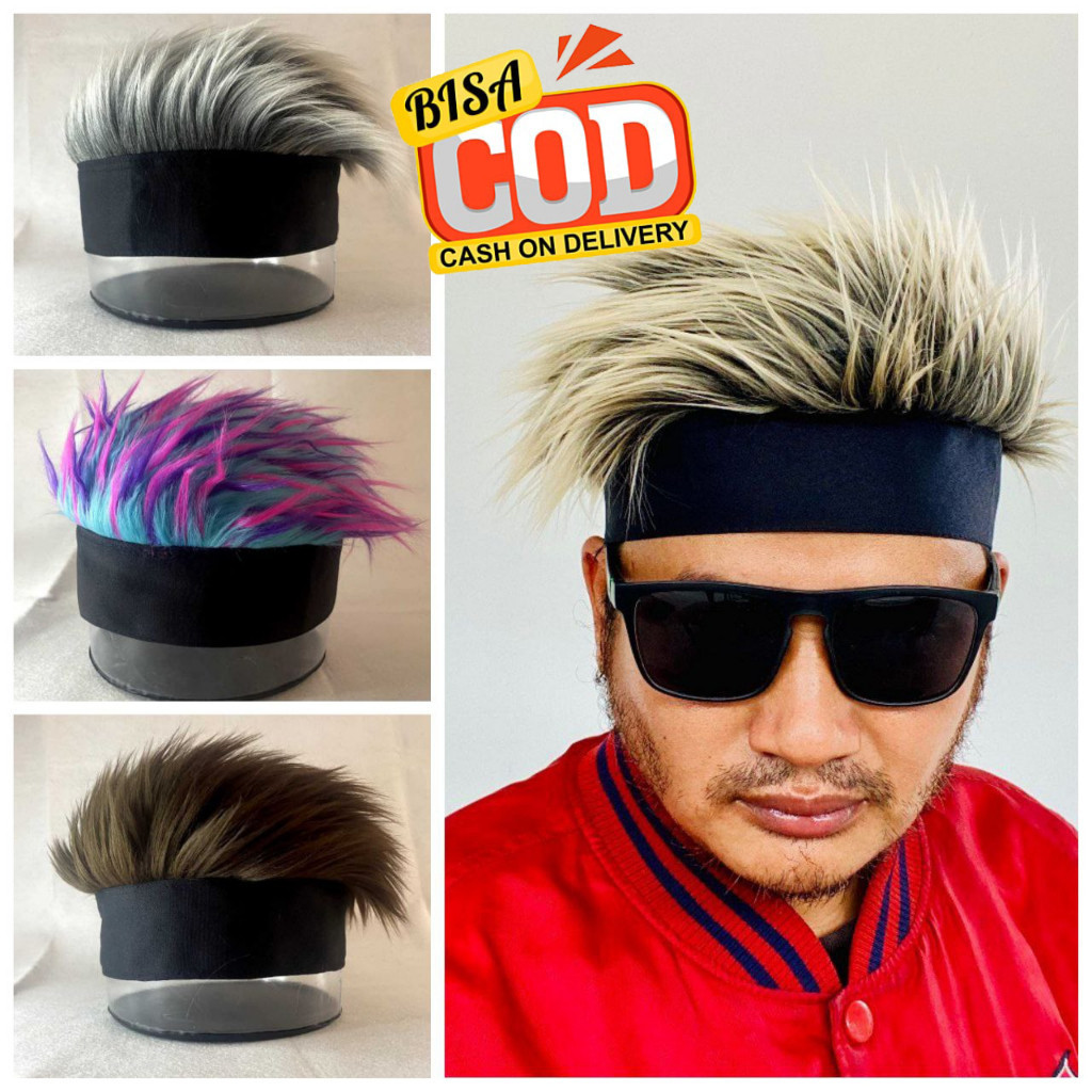 BIG SALE Topi wig rambut palsu pria cosplay anime gojo | Wig Topi Rambut Gojo Satoru Topi Cosplay An
