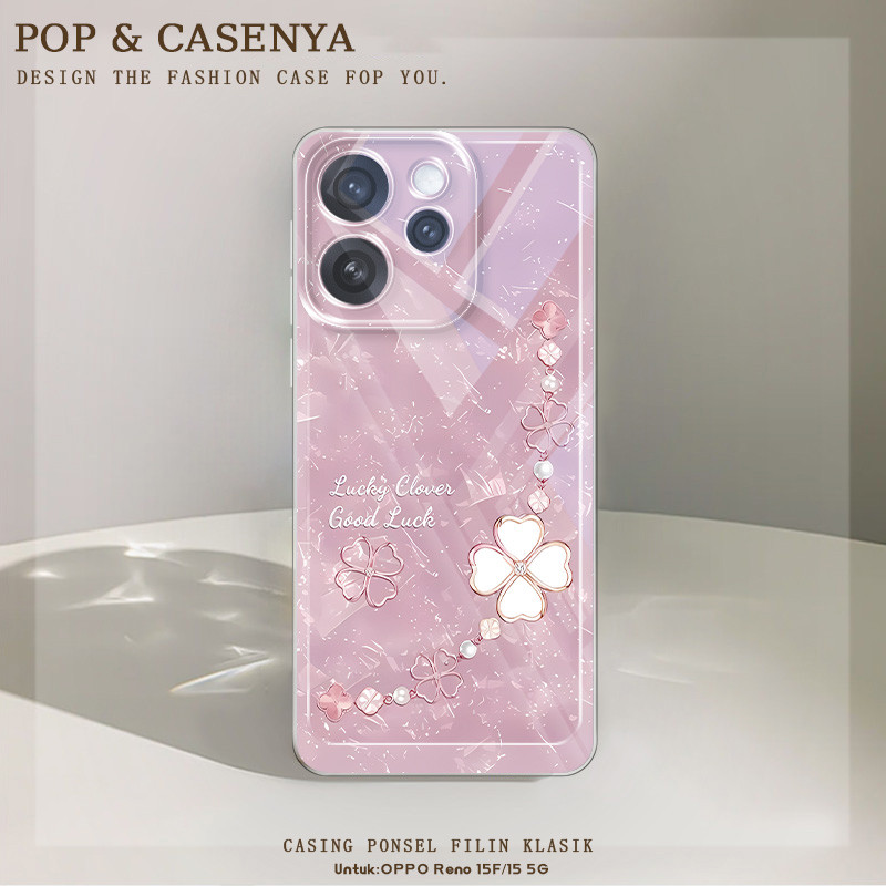 Semanggi berdaun empat Untuk Terbaru Case Hp OPPO Reno 15F 15 5G Soft Casing OPPO Reno 15F 15 5G Tk3