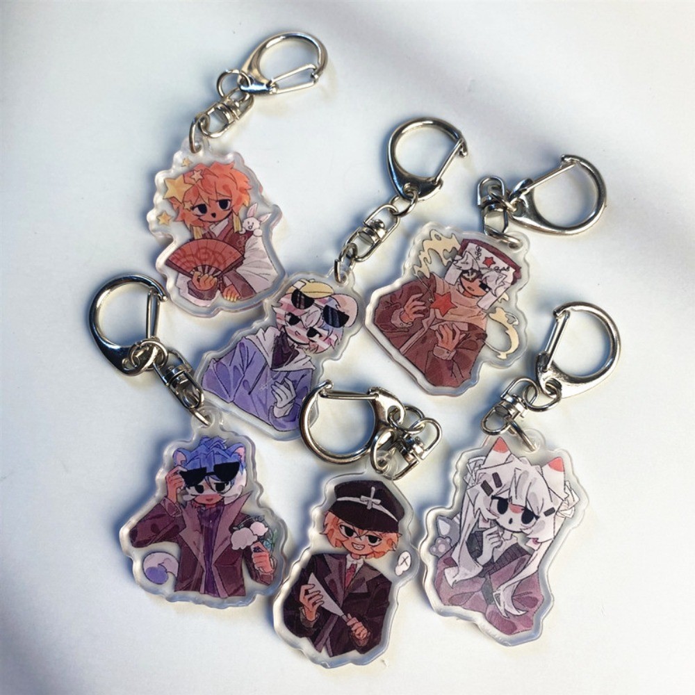 Cartoon Cool Anime Countryhumans Keychain Double Sided Acrylic Pent Bag Decor Jewelry Accessories Fa