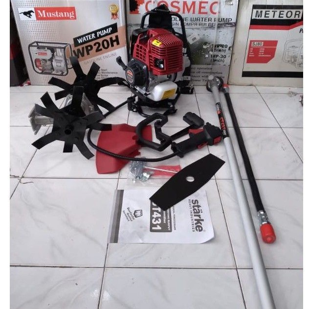 MESIN POTONG RUMPUT GENDONG 4 TAK PRO Paket (2in1)mesin potong rumput  (4tak)STARKE ST 431+Cultivato