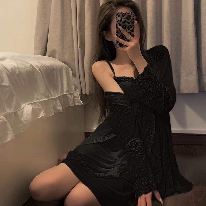 Baju Tidur/Lingerie Sexy Wanita One Set Kimono/Baju Tidur 2in1/Baju Dinas/Baju Dinas Malam Wanita Ho