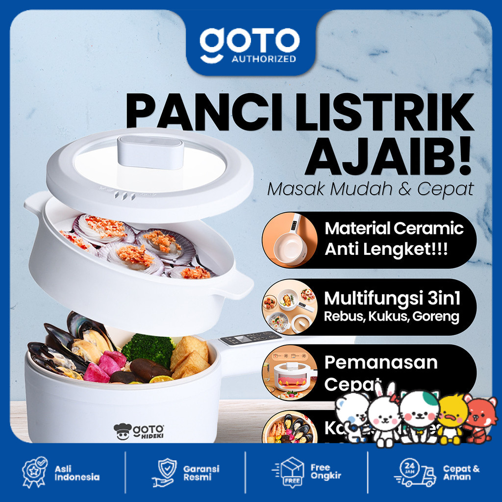Goto Hideki Panci Listrik 1.8L Fry Pan Elektrik Penggorengan Serbaguna