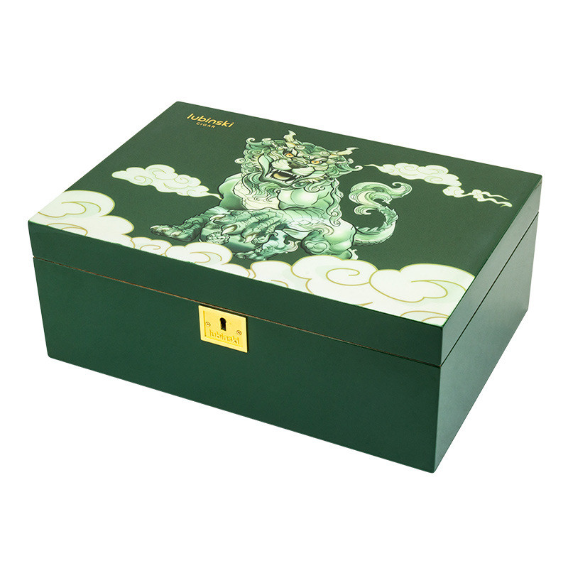 Cigar Humidor Double Layer Cedar Wood Cigar Box Humidor With Humifier Hygrometer Cigar Meter Piano P