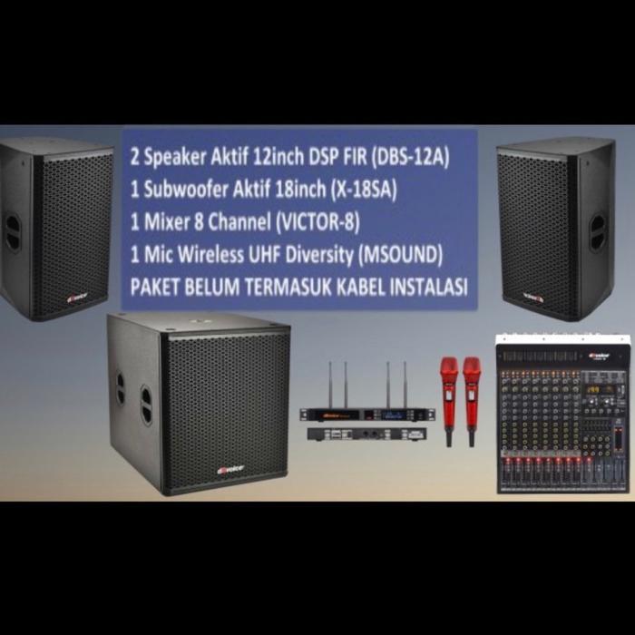 Paket Sound System dBvoice DBS-12A + Sub X18SA Original Aktif  12 inch + Sub 18 inch