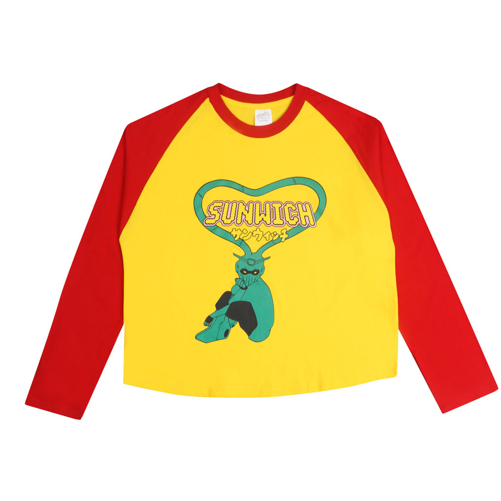 Sunwich - Lovebot Longsleeve - Raglan T-shirt - Yellow