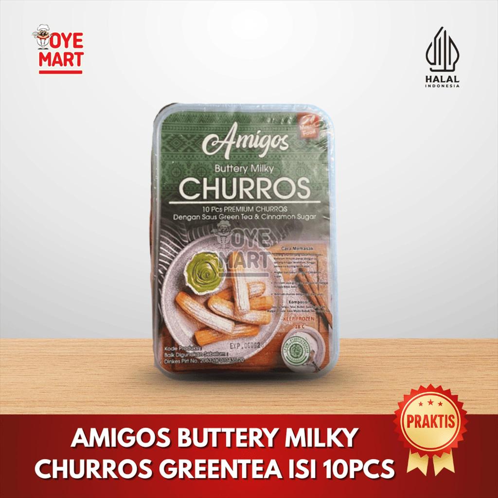 AMIGOS BUTTERY MILKY CHURROS GREEN TEA ISI 10PCS