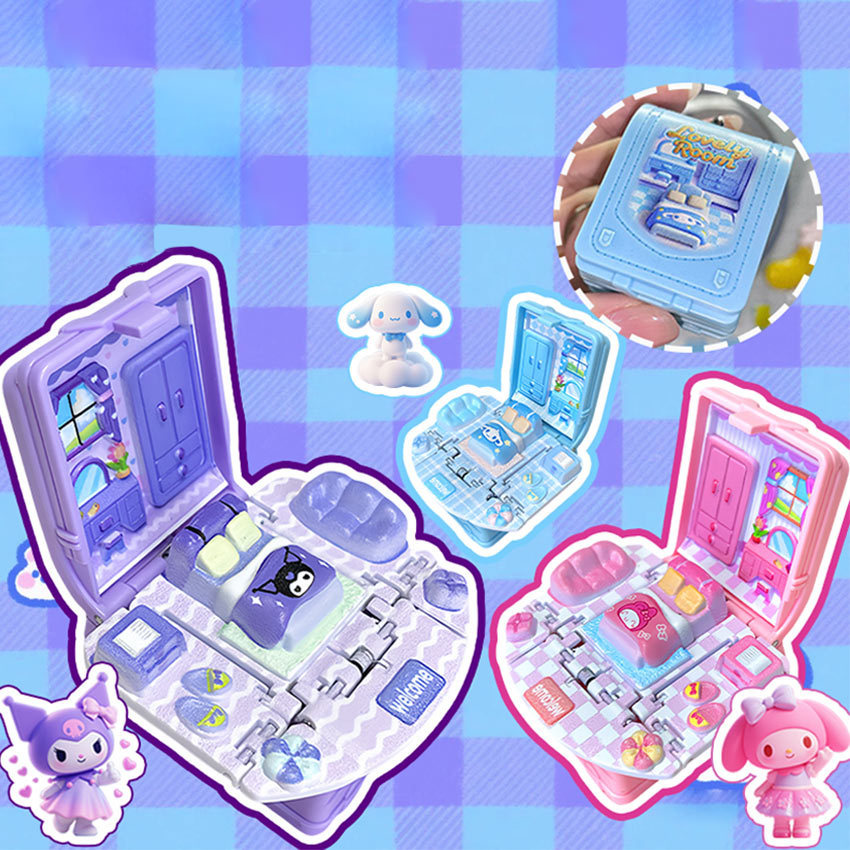 Gantungan Kunci Sanrio 3D Mini / Pop-Up Book Keychain Kuromi Melodi / Gantungan Tas Anak Lucu