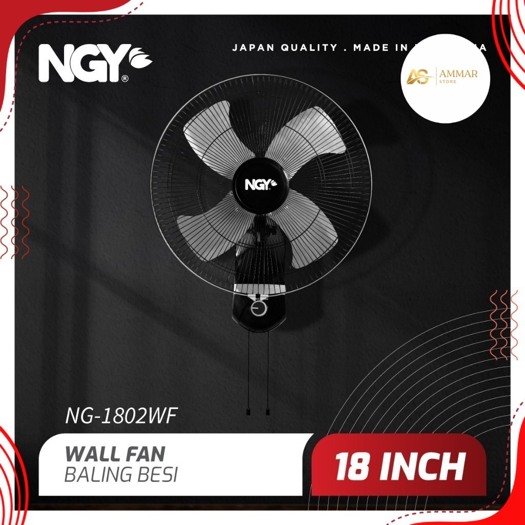 NGY Wall Tornado Fan 18 inch (100% Produk Original Nagoya) / Kipas Angin Dinding Besi Steel, Turbo, 