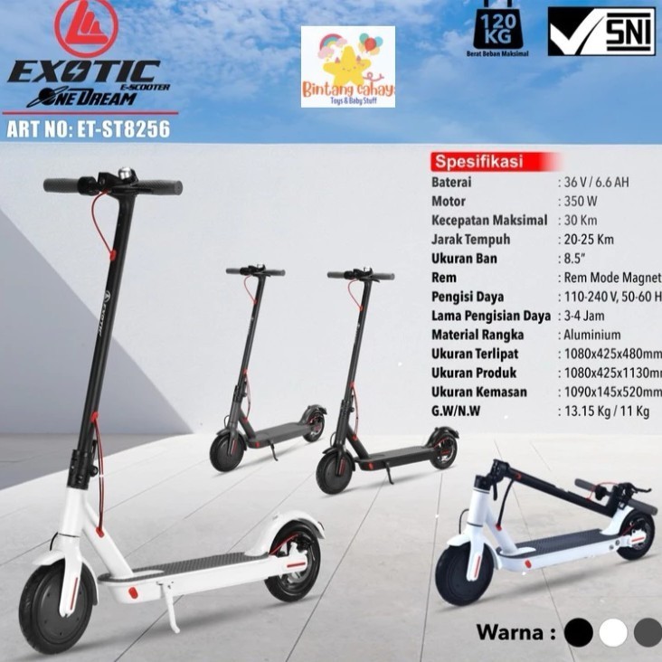 SS SCOOTER ELEKTRIK EXOTIC 8256/ SCOOTER LIPAT/ OTOPED ELEKTRIK/ SCOOTER ELEKTRIK UK 8,5 INCH