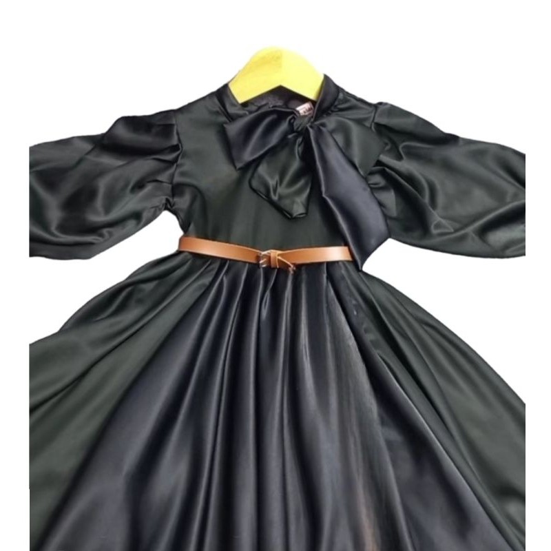"PROMO Murah Lebay" gamis ambrela anak polos mewah, gamis pesta bahan satin/ Gamis anak murah lebara