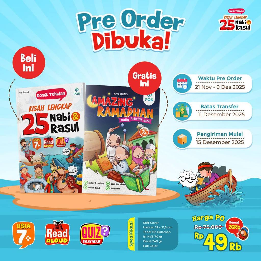 Buku Anak Islami Komik Teladan "Kisah Lengkap 25 Nabi & Rasul" Pustaka Qur'an Sunnah