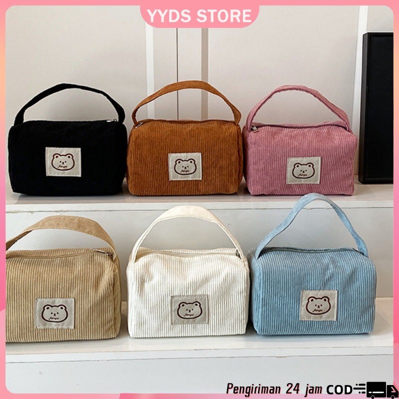 Ready-COD Beruang Lucu Tas Make Up/ Pouch Make Up Pouch Multifungsi/Pouch Mini Lucu Puffy Gina Pouch