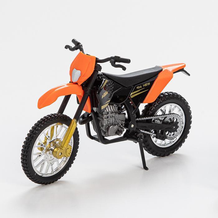 Diecast Motor Mainan anak-anak Diecast Miniatur Motor Cross Trail KTM Model 1:18 - hitam /orange - K