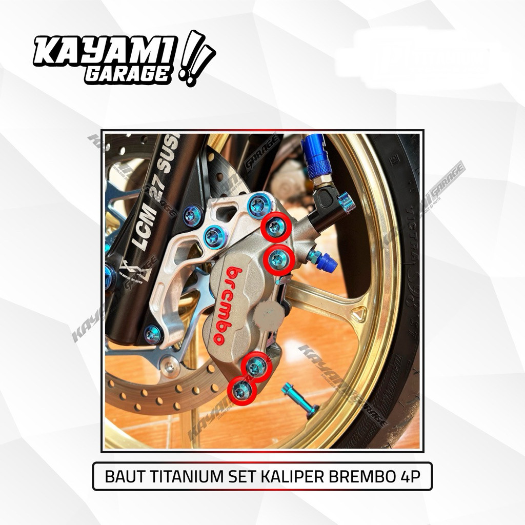 Baut Titanium Kaliper Brembo 4P Asli Vietnam