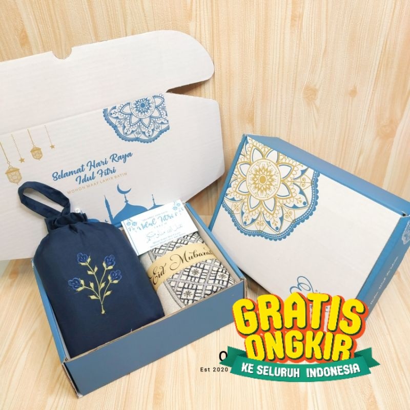 Hampers Hari Raya Idul Fitri Paket Mukena dan Sajadah Traveling Hempers Ramadhan Mukenah Bordir Dewa
