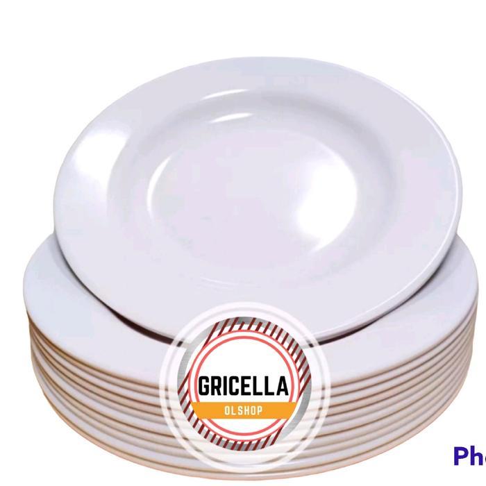PROMO 6PCS PIRING MELAMIN ORIGINAL SNI MERK SINGA SINGI DAN DINER WARE  9 INCH - Putih, 9 inch