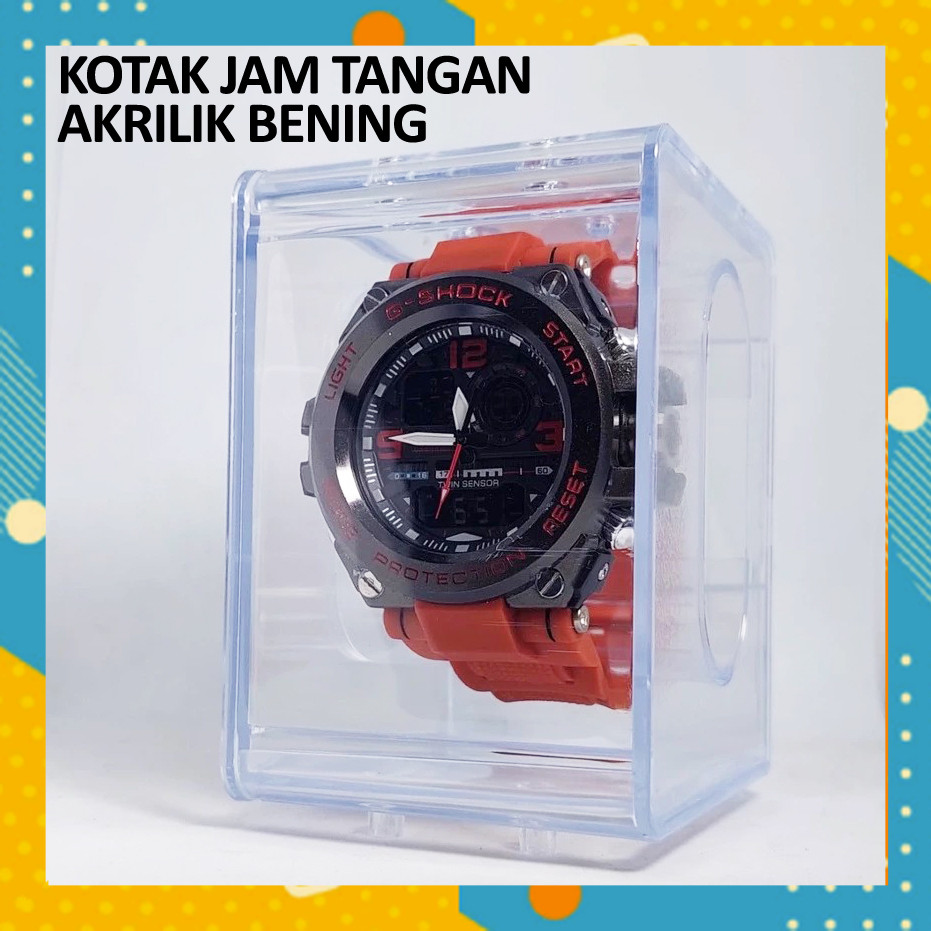 Stand Display Jam Tangan Akrilik Kotak Bening Berdiri Transparan Besar Mika Acrylic Box Digitec Bisa