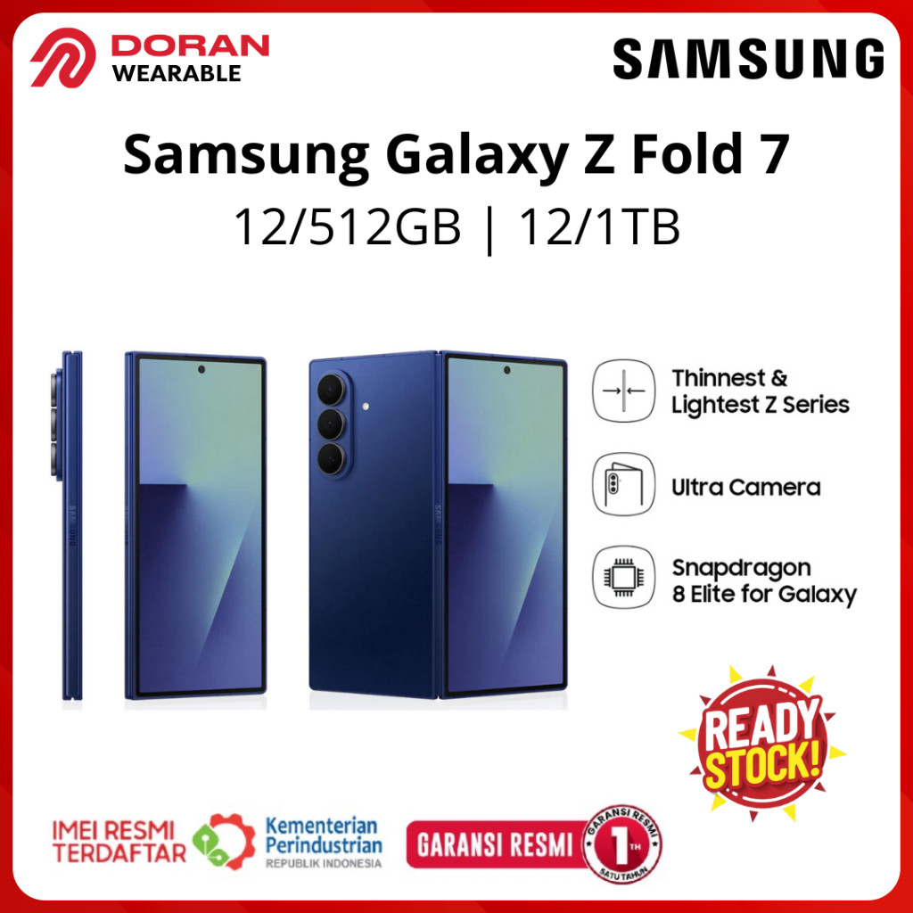 Samsung Galaxy Z Fold7 12/512GB - Silver Shadow | Hp Lipat AI | Kamera 200MP - Garansi Resmi Samsung