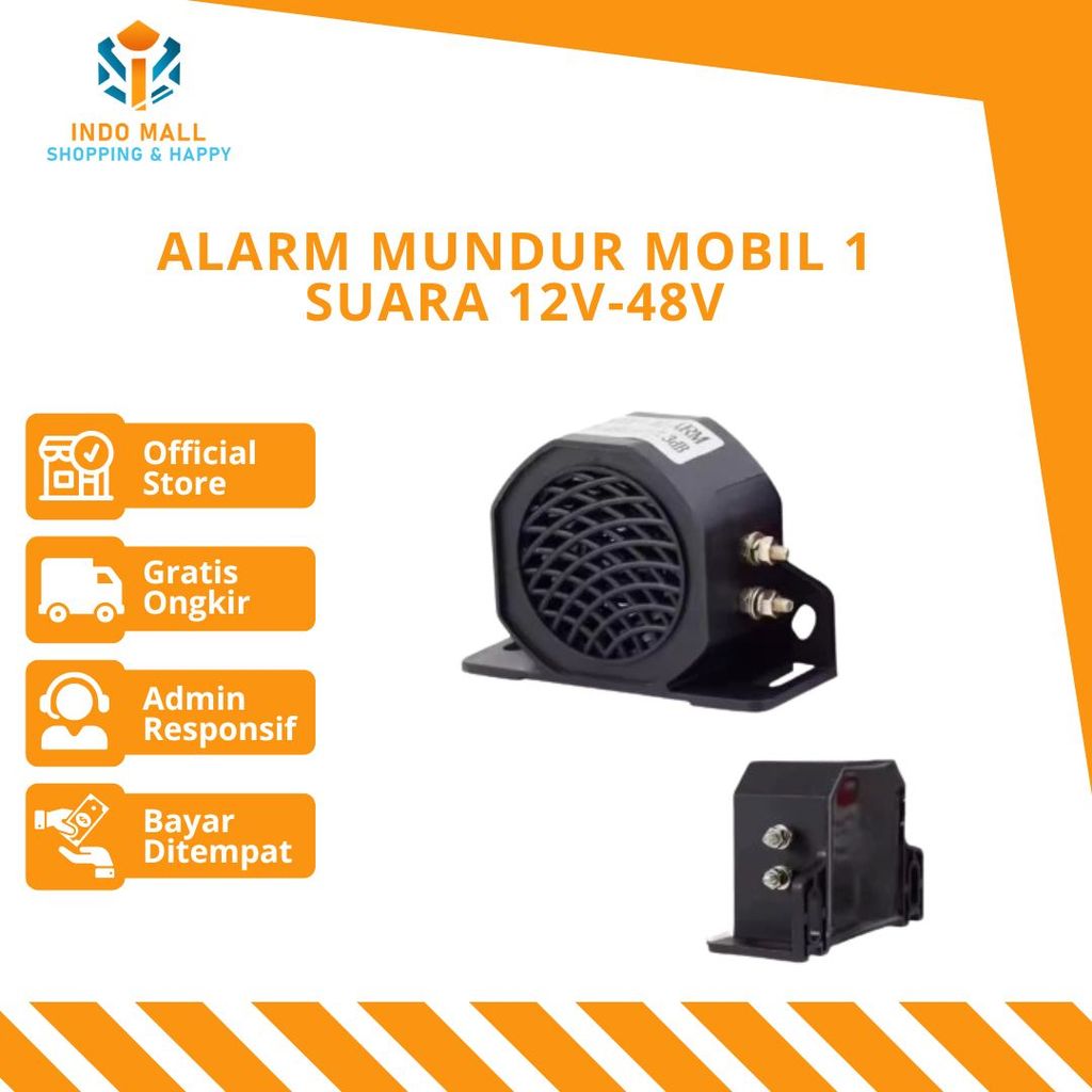 Alarm Mundur Mobil 1 Suara Back Horn/Klakson Mundur Truck & Bus 12V-48V (INDOMALL)