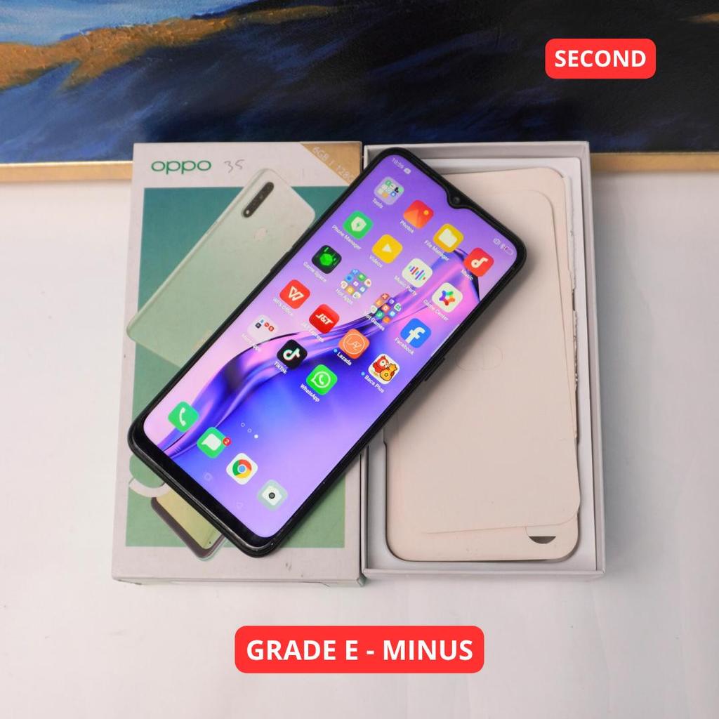 OPPO A31 4/128 GB GRADE E - MINUS HP SECOND ORIGINAL SINAR MUTIARA CELL