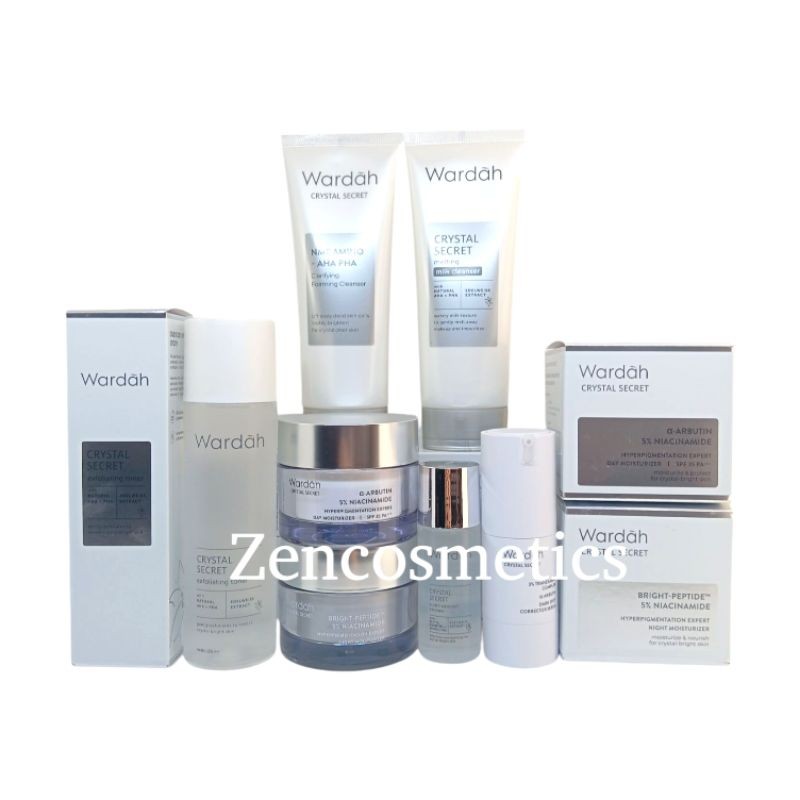 WARDAH SKINCARE CRYSTAL SECRET PAKET SERIES LENGKAP/ PAKET Wardah Crystal Secret Komplit/ FLEK HITAM