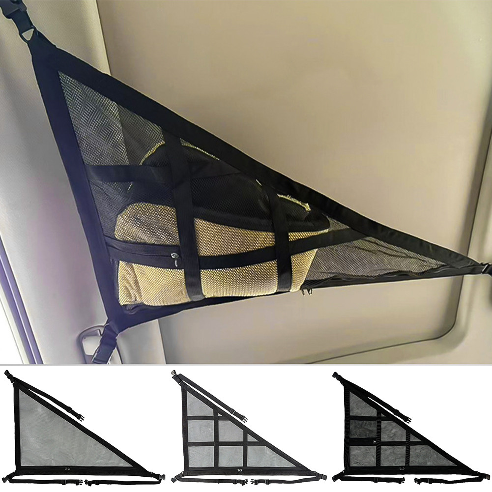 Car Roof New Triangle Storage Bag For Car Roof Mesh Pocket Car Ceiling Mesh Pocket Extended Storage 