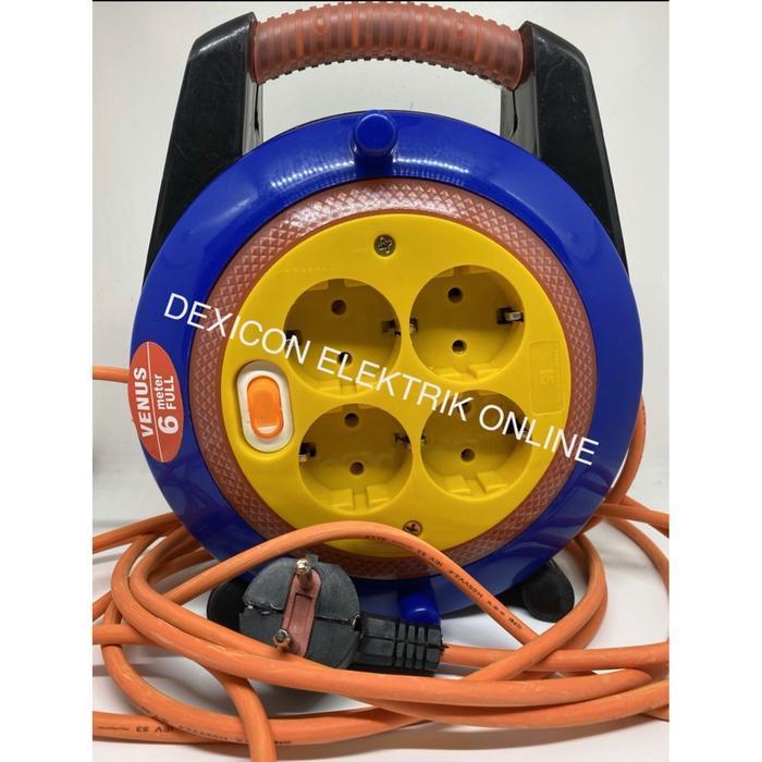 Stop kontak VENUS 15 meter full/roll kabel/kabel box/kabel gulungan - KABEL 6 METER