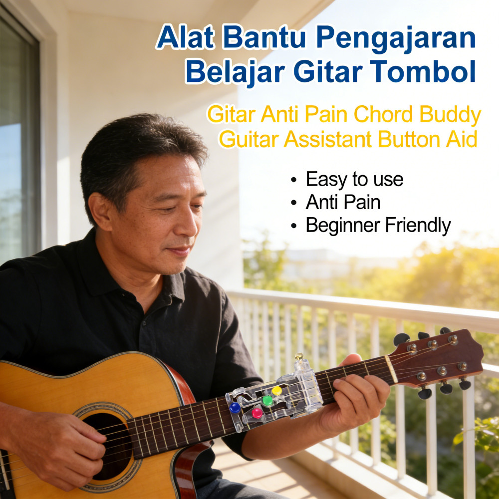 Gitar Assistant Button Aid Alat Bantu Tombol Anti Pain Pengajaran Chord Buddy