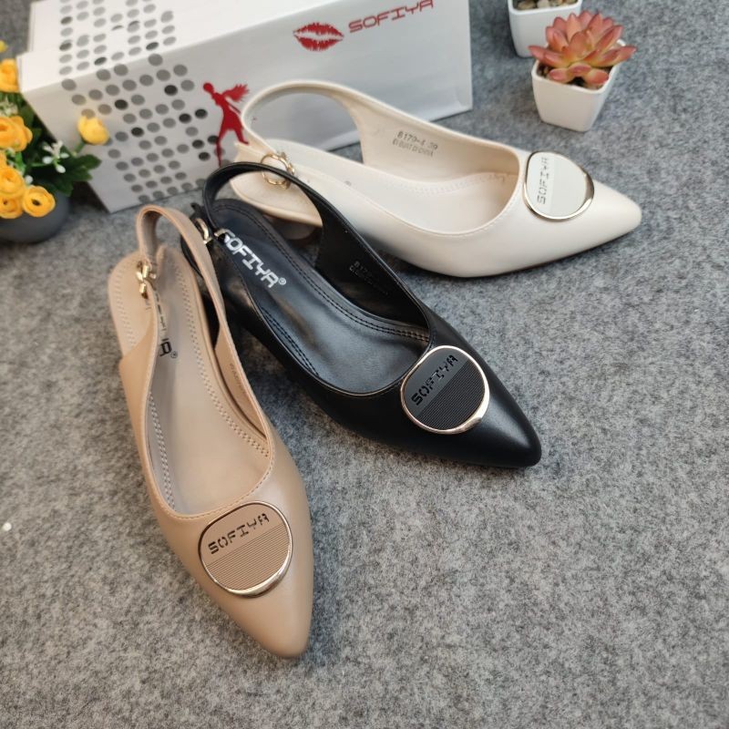 SOFIYA ORI 8179 4 SEPATU WANITA IMPORT / SLING BACK / SEPATU TALI BELAKANG / SEPATU SANTAI HAK TAHU