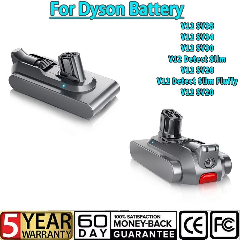 For Dyson V12 25.2V 6.0Ah Replacement Battery Vacuum Cleaner Battery For V12 Series SV20 SV30 SV34 S