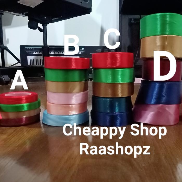 Pita Satin Pita Saten Pita Imlek Pita Natal Pita Merah 2cm 2,5cm 4cm - Pita 0.6cm [terlaris]