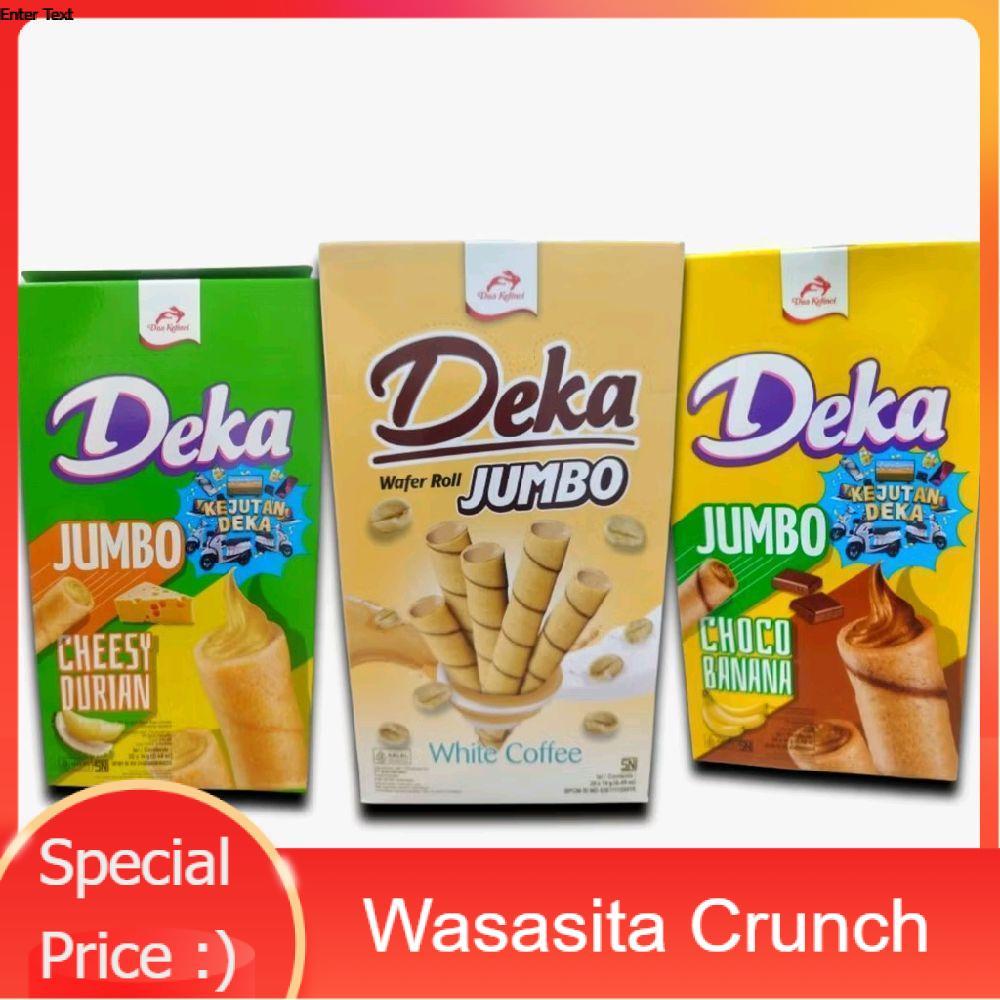 Deka Wafer Roll Jumbo - Durian, Choco Banana, White Coffe - Snack Cookies Kering - Food, Biskuit, Co
