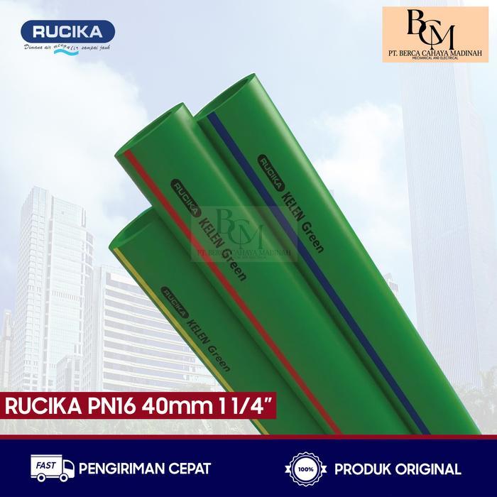 Pipa PPR 40mm 1 1/4" inch Pipa air panas PPR PN16 Rucika