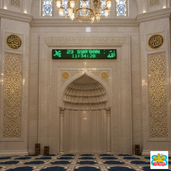Jam Waktu Sholat Masjid Running Text WiFi 130 X 20 CM - Non Tartil