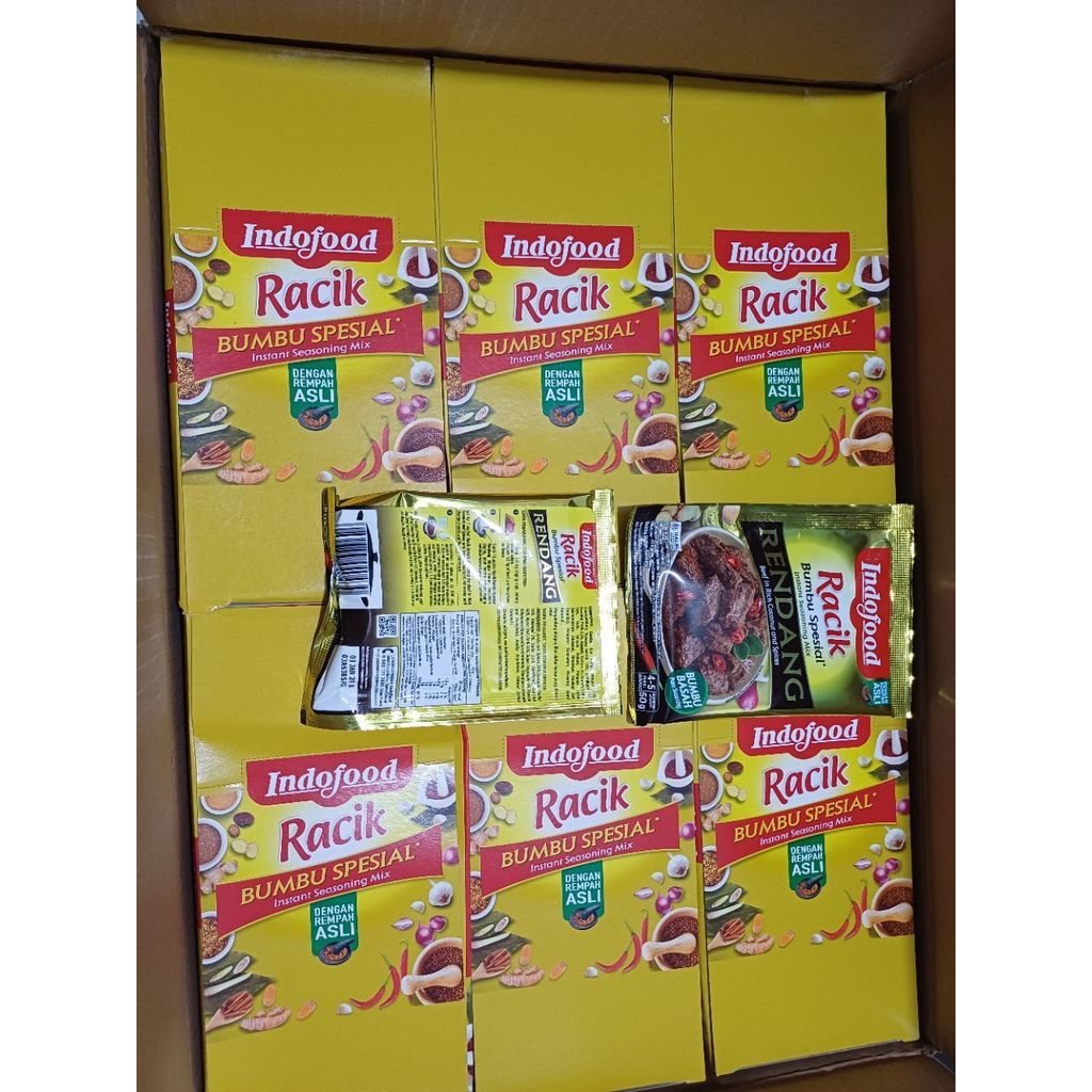 RACIK Rendang 1 karton / indofood Racik bumbu special rendang 6box isi 144pcs HARGA GROSIR