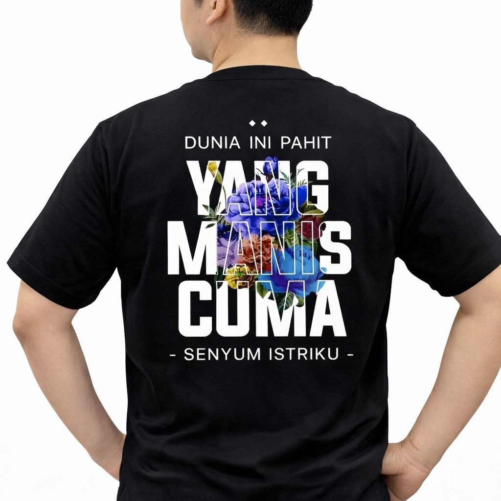 Kaos Pria Cuma Senyum Istriku - Tshirt Kata Kata Cotton Combed 24s Premium Kaos Sablon Pria Distro