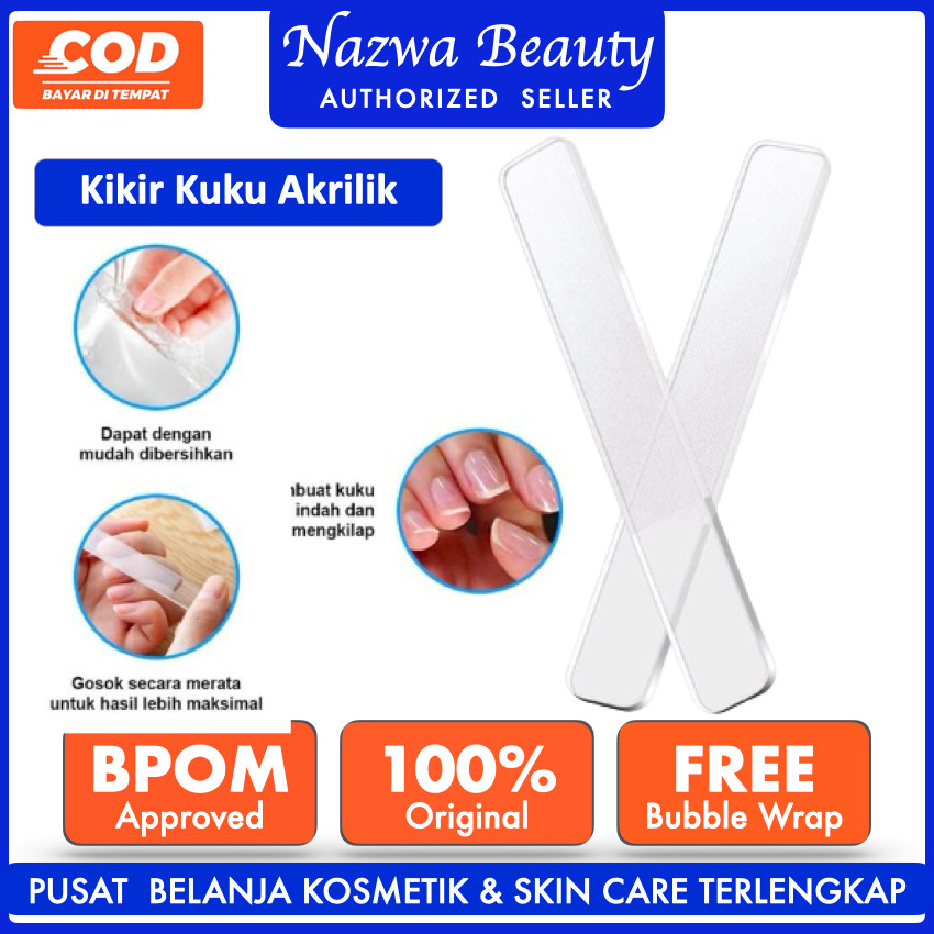 GRATIS BOX NazwaBeauty Kikir Kuku Kaca akrilik Nano Glass Bening Mengkilapkan Kuku Alat Kecantikan A