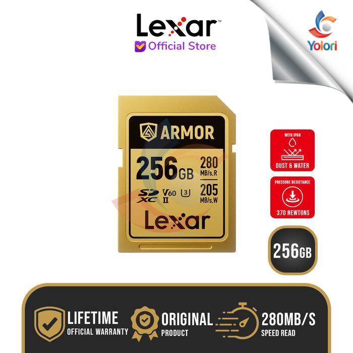 Lexar Armor Gold SDXC UHS-II V60 256GB - Memory SD Card 256 GB - GARANSI RESMI