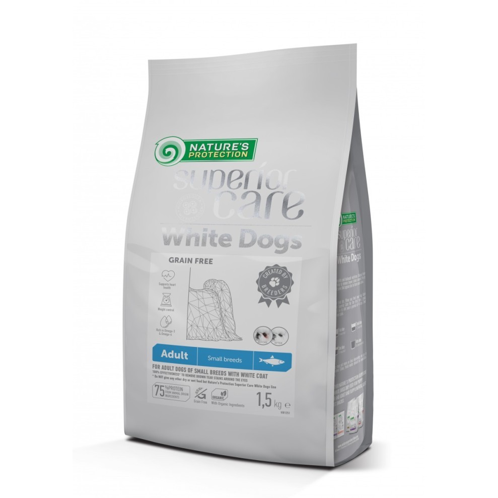 NATURE'S PROTECTION Superior Care White Dogs Adult Herring Dry Dog Food 1.5 KG