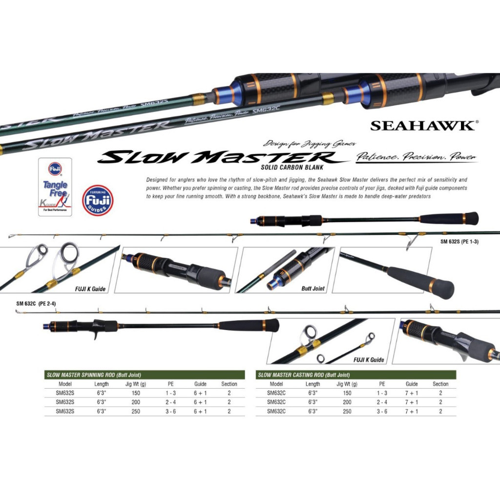 JORAN SEAHAWK SLOW MASTER 632 | Joran Slow Jigging Solid Carbon Fuji
